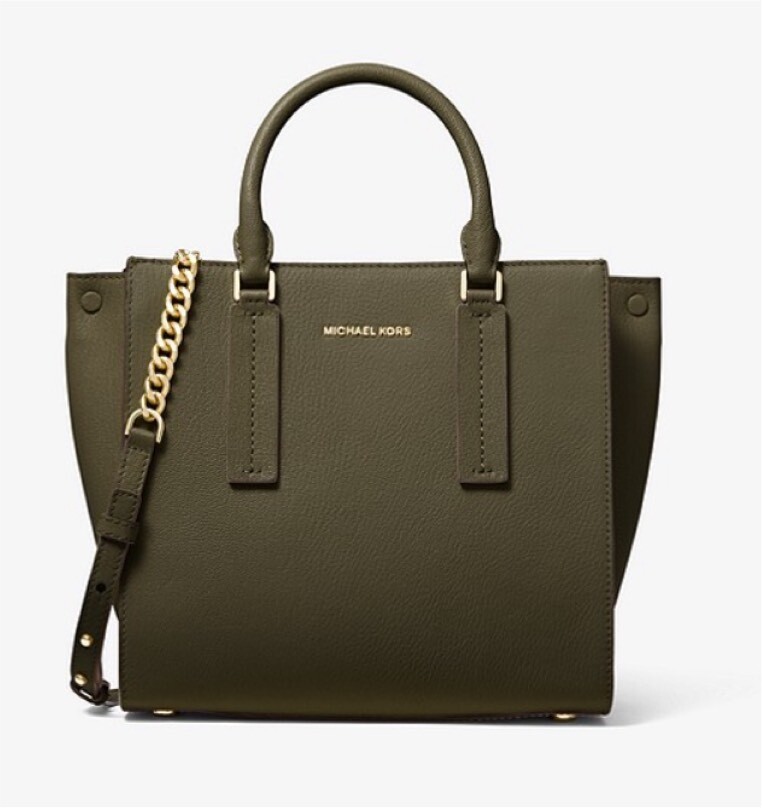 alessa medium pebbled leather satchel